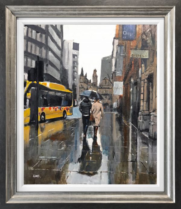 David Coulter Original Painting for sale Yellow Bus